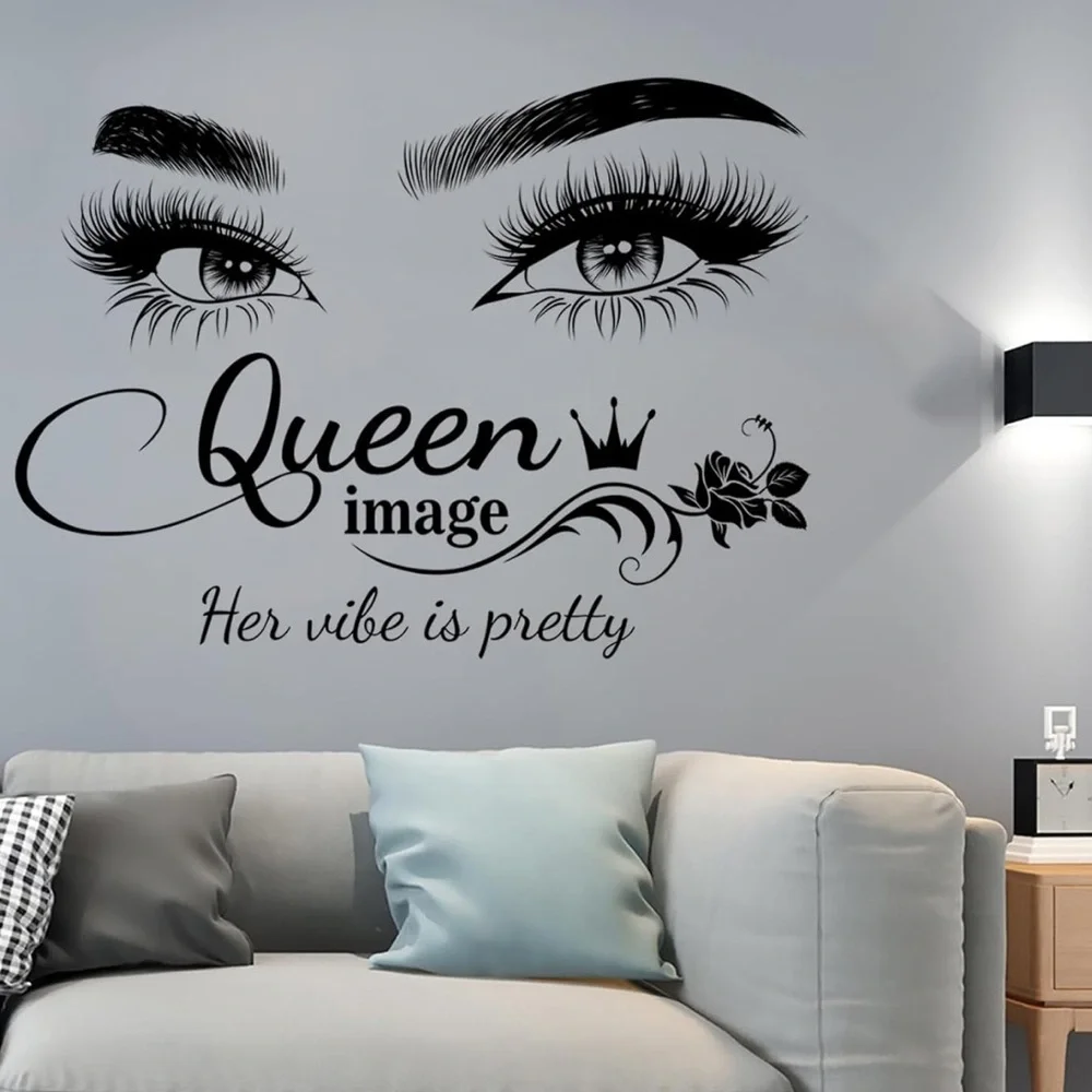 Queen Vibes Inspirational Wall Sexy Eyes Motivational Words Stickers Decoration